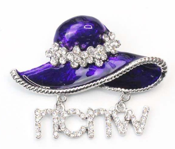 NCNW Pin (brooch) Purple Hat - Silver trim